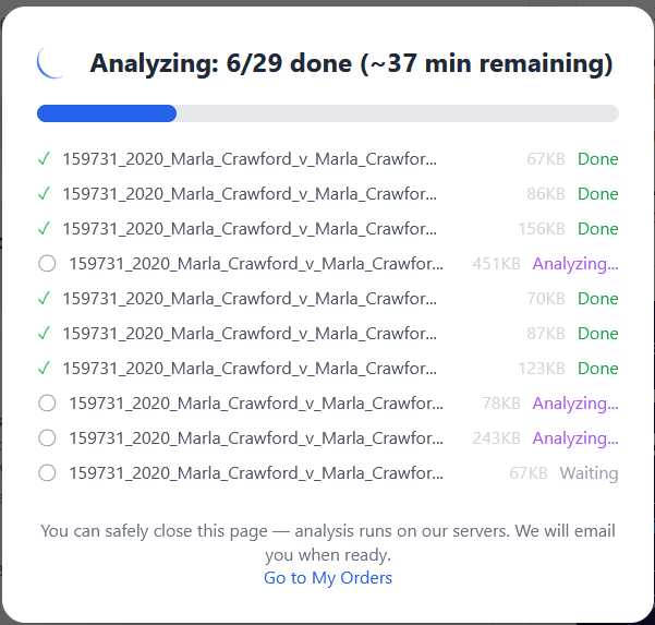 AI analyzing documents - 6 of 29 done
